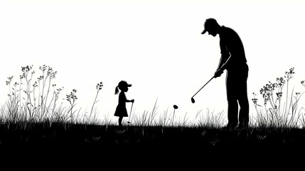 Learning to Golf with Dad: A Little Girl's First Swing on the Green