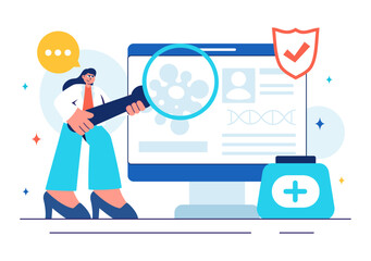 Immunologist Vector Illustration Showing the Immune Protection System Helping People Fight Infections and Harmful Bacteria in a Flat Style Background