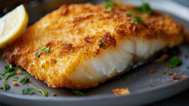 Breaded Haddock Fish as Part of a Quick Dinner