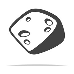 Gouda cheese icon transparent vector isolated