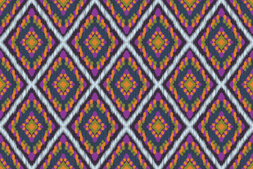 Fototapeta premium Ikat pattern, Ikat chevron, Paisley pattern, Vector element, Abstract Vector, Batik, fabric embroidery, Ethnic pattern, Ogee, Geometric ethnic, Seamless textile, native american, Background printing.