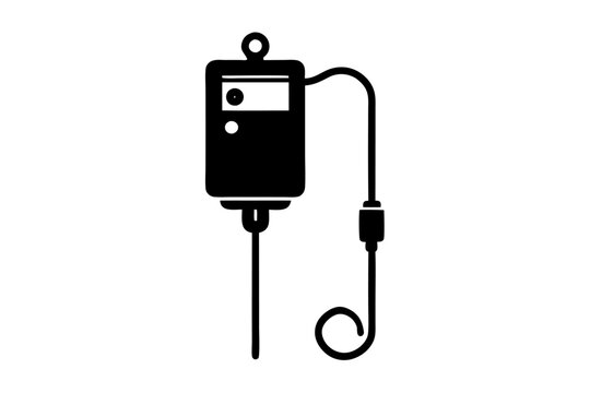 black iv drip bag medical equipment clip art preview
