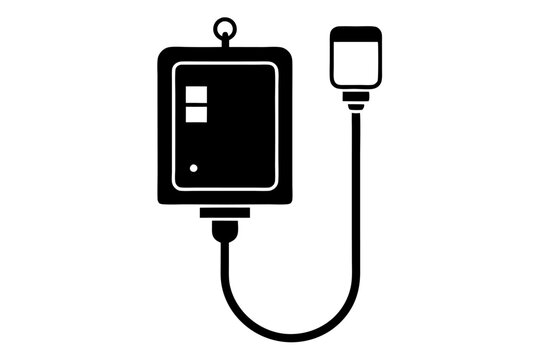 black iv drip bag medical equipment clip art preview