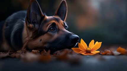 German Shepherd Autumn Gaze 