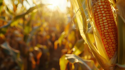 An ear of corn. Thanksgiving background