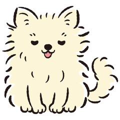 おじぎをしている犬の手描きイラスト