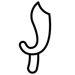 Indonesian Kujang Line Icon