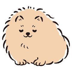 おじぎをしている犬の手描きイラスト
