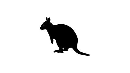 quokka emblem, black isolated silhouette