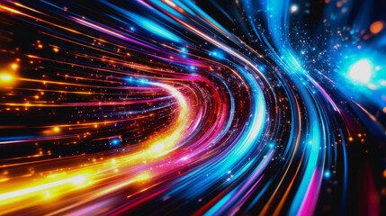 Obraz premium Futuristic space vortex with glowing tech elements