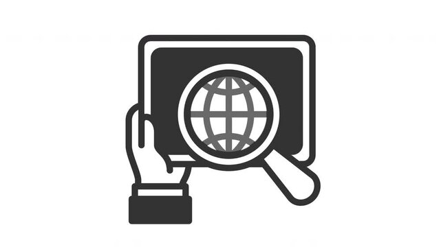 animated mobile browser icon. Perfect for seo, web, website, search, digital, online, computer, animation, animated, technology, internet, interface, browse, optimization, www, browser, connection