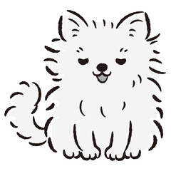 おじぎをしている犬の手描きイラスト