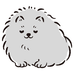 おじぎをしている犬の手描きイラスト