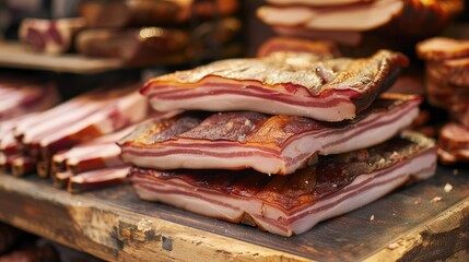 A Tyrolean bacon for sale at the farmers market