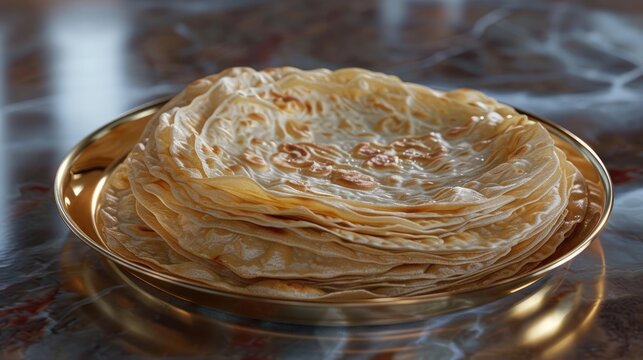 Kerala parathas porotta roti parotta barotta naan layered flatbread made from maida or whole wheat flour Eat with spicy Asian chicken chili chicken beef curry gravy breakfast dish Indian food