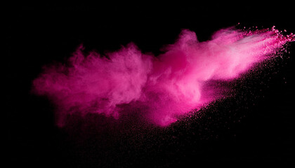 An abstract representation of a pink dust cloud against a black background, showcasing texture and movement. Perfect for artistic and creative projects.