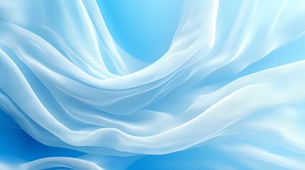 Obraz premium flowy light blue and white fabrics, soft light fabric and silk background