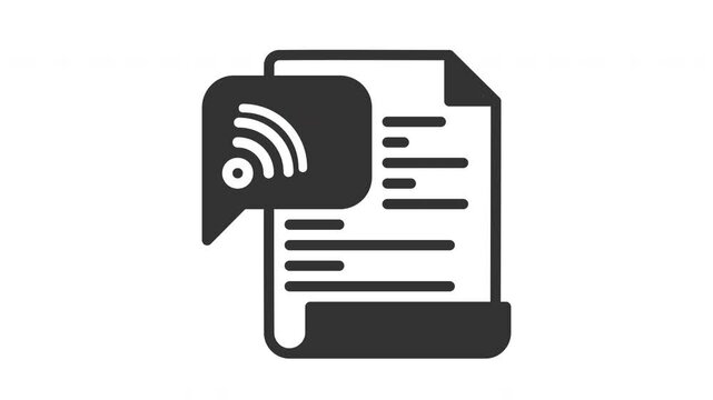 animated rss feed icon. Perfect for seo, web, website, search, digital, online, computer, animation, animated, technology, internet, interface, browse, optimization, www, browser, connection, webpage
