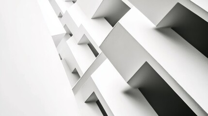 3D Shifted White Cube Boxes Block Background in Minimalist Design