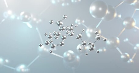 WAY-208466 rotating 3d molecule, molecular structure of antidepressants, seamless video - Powered by Adobe