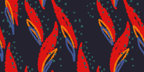 Vector hand drawn abstract organic shapes seamless pattern. Colorful simple background. Unique large forms print. Contemporary minimalist ornament