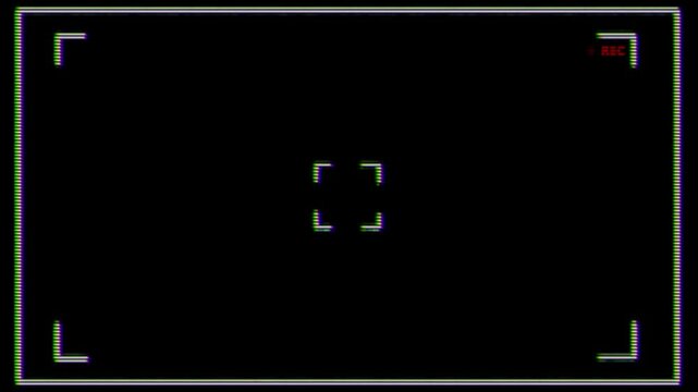 Abstract motion graphic element of Video Camera Frame Viewfinder Overlay background with alpha channel, background with alpha, background with alpha channel 4K for Vlogs, Youtube, Movies, Intro