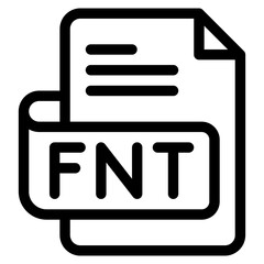 Vector Icon fnt, file type, file format, file extension, document