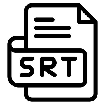 Vector Icon srt, file type, file format, file extension, document