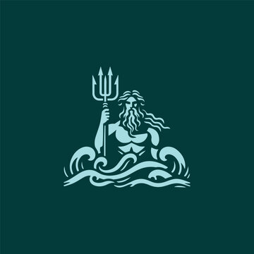 recommend clip art: Poseidon logo ready for sale.