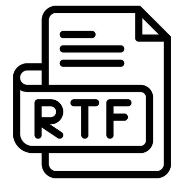Vector Icon rtf, file type, file format, file extension, document