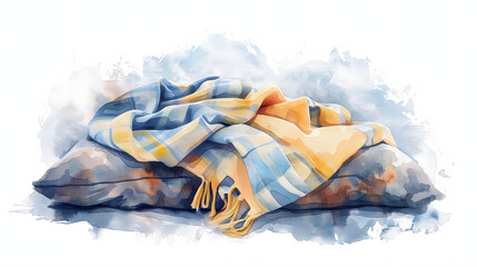 Blanket furniture Background watercolor