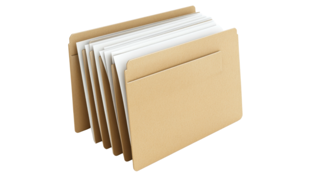 Brown File Folder with Documents.