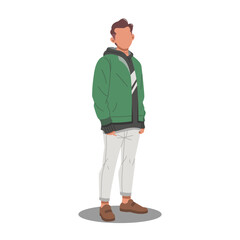 man posing in casual stylish outfits flat design illustration. (vol 6)