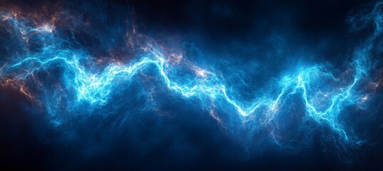 Electric lightning thunder energy power. Generative AI technology.	
