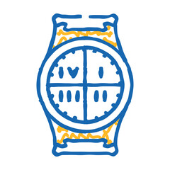 dividing hour into stages doodle icon sketch vector. dividing hour into stages sign. isolated symbol illustration