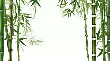 Bamboo background. Asian fresh green bamboo stalks, natural bamboo plant backdrop, stick plants