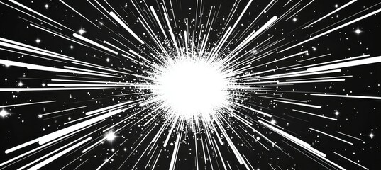 Obraz premium Monochrome color sunburst rays explosion background. Generative AI technology.