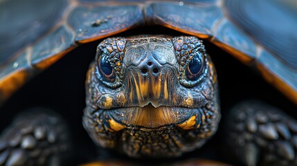Obraz premium Close-Up of a Turtle's Face - Nature Photography