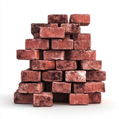 Obraz premium Neatly Stacked Red Bricks for Construction Projects