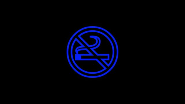 Do not smoke ban circle shape icon animation