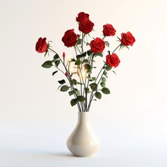 Obraz premium Romantic Red Roses in Candlelight Display