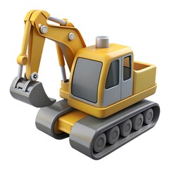 Fototapeta premium excavator 3D illustration, isolated on white background