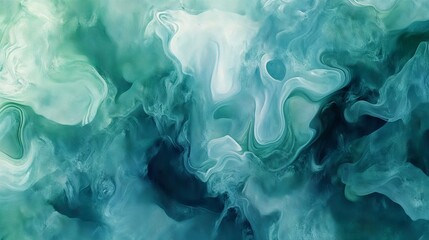 Obraz premium Abstract fluid art in shades of teal and aqua creating a dreamy background