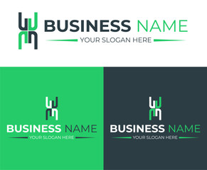 MW WM M W Letter Logo Design Icon Symbol 