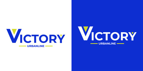 VICTORY letter logo design vector