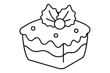 Coloring page bold line art Christmas Fudge