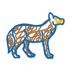 wolf animal doodle icon sketch vector. wolf animal sign. isolated symbol illustration