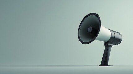 Megaphone with copy space 3d background. 3d rendering. 