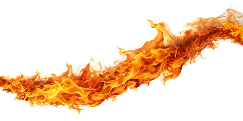 Set of Fire trail png isolated on white background.AI GENERATED