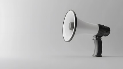 Megaphone with copy space 3d background. 3d rendering. 